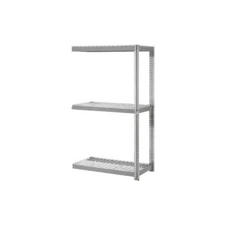 Global Equipment Expandable Add-On Rack 48x24x84 3 Level Wire Deck 1500 lb. Cap Per Level GRY 716445